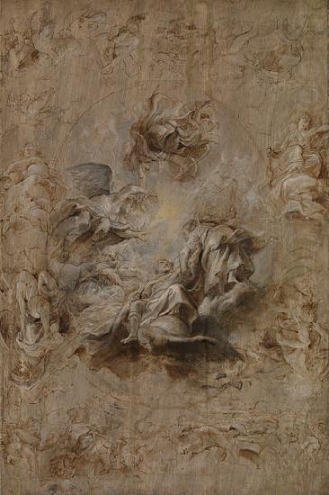 Multiple Sketch for the Banqueting House Ceiling, Peter Paul Rubens